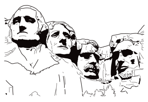 Mount Rushmore Coloring Page